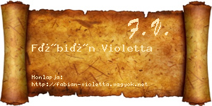 Fábián Violetta névjegykártya